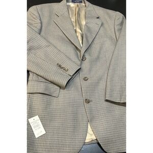 Britches Great Outdoors 100% Pure Wool Blazer Sport Coat Houndstooth 44LT Preppy